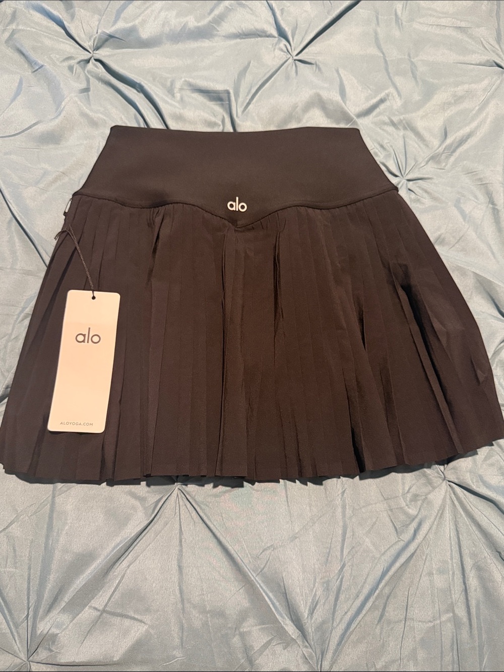 ALO Yoga Black Pleated Performance Skort